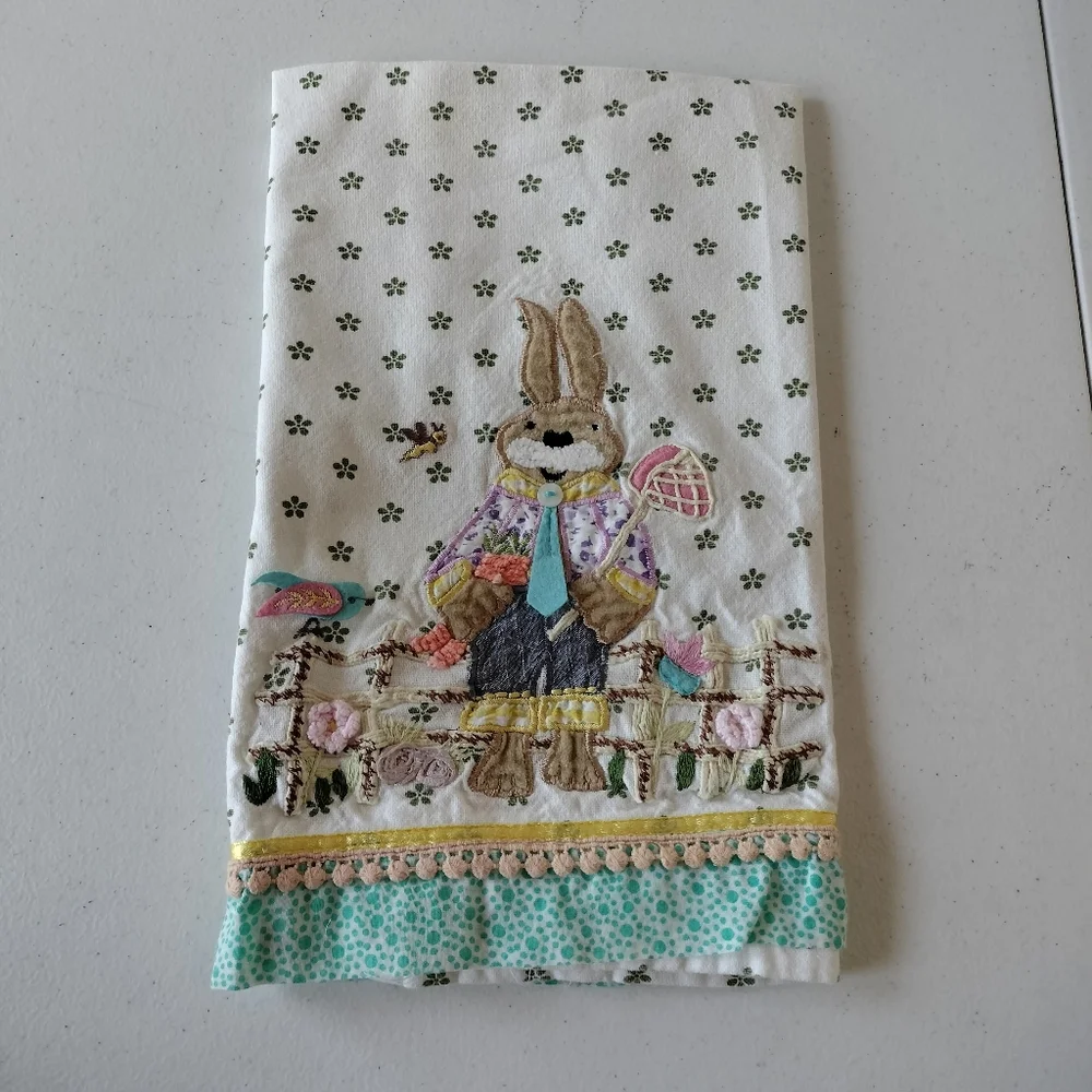 Lot Of 4 Embroidered Spring Tea Towels Assorted Styles Colors Two Pier 1 Imports